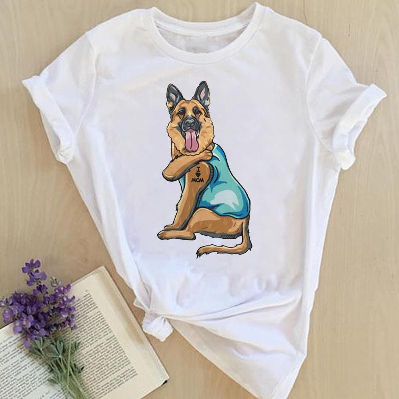 Women Print Tops Clothes Short Sleeve Tees Female Summer Beach Paw Cat Dog Love Fashion Lady Tshirt Regular Graphic T-Shirt