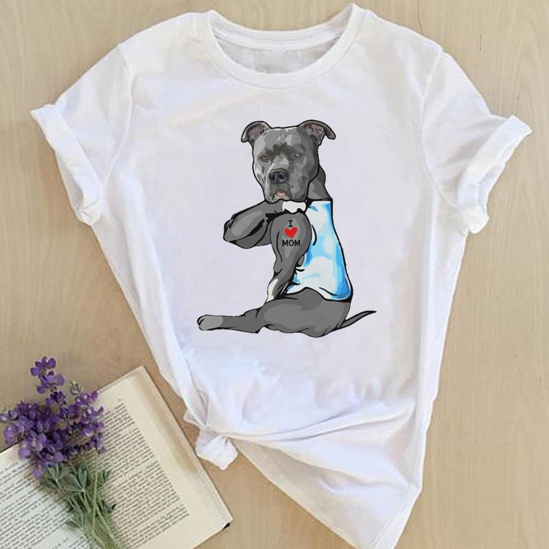 Women Print Tops Clothes Short Sleeve Tees Female Summer Beach Paw Cat Dog Love Fashion Lady Tshirt Regular Graphic T-Shirt