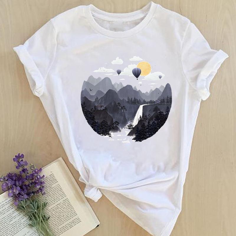 Women Print Tops Clothes Short Sleeve Tees Female Summer Beach Paw Cat Dog Love Fashion Lady Tshirt Regular Graphic T-Shirt