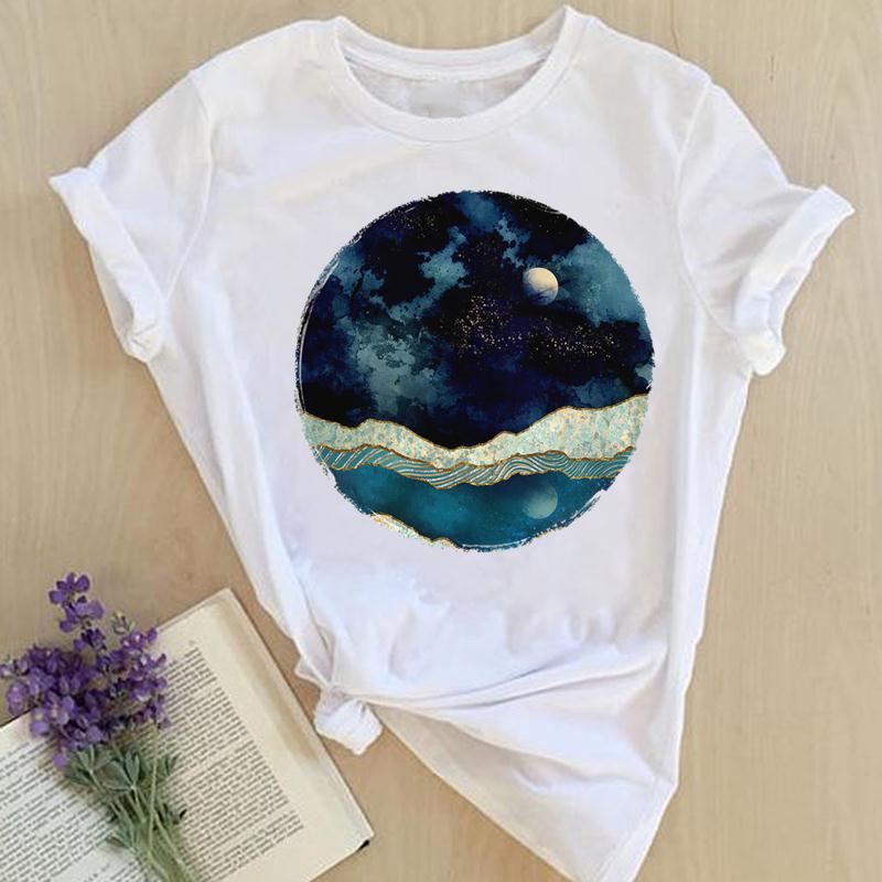 Women Print Tops Clothes Short Sleeve Tees Female Summer Beach Paw Cat Dog Love Fashion Lady Tshirt Regular Graphic T-Shirt