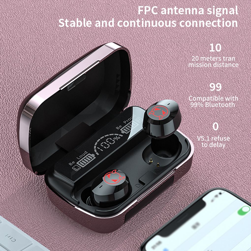 TWS Bluetooth 5.1 Earphones 1200mAh Charging Box Wireless Headphone M23 Stereo Sports Waterproof Earbuds Headsets For Xiaomi