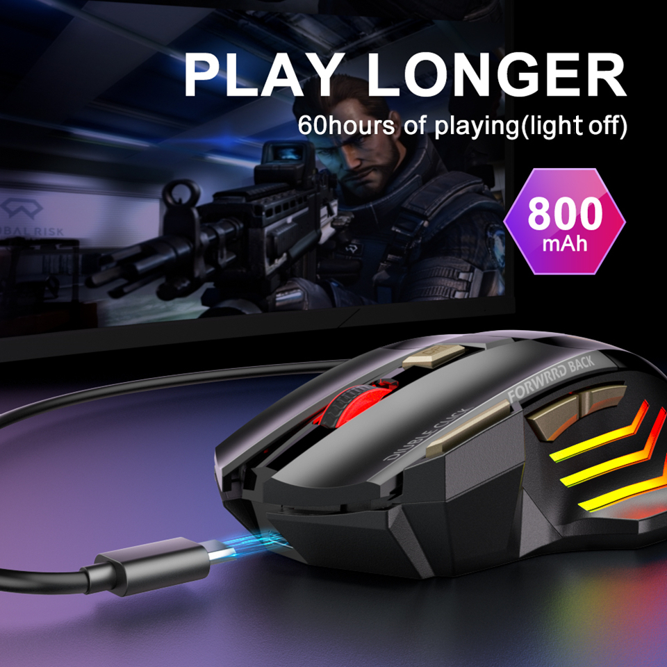 Wireless Gaming Mouse Bluetooth Wireless Mouse Rechargeable Computer Mouse Gamer Ergonomic Mause Silent USB RGB Mice For PC Game