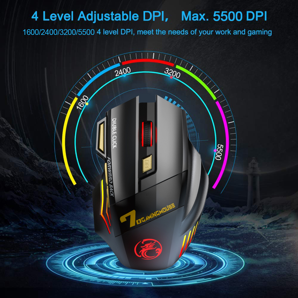 Wireless Gaming Mouse Bluetooth Wireless Mouse Rechargeable Computer Mouse Gamer Ergonomic Mause Silent USB RGB Mice For PC Game