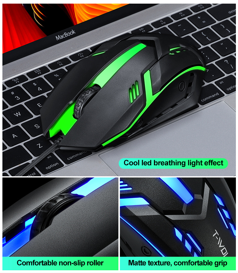 Keyboard Set English Wired Gaming Mouse and Keyboard Set Rainbow Backlit Gamer 104 Computer Waterproof Keyboard for PC Laptop