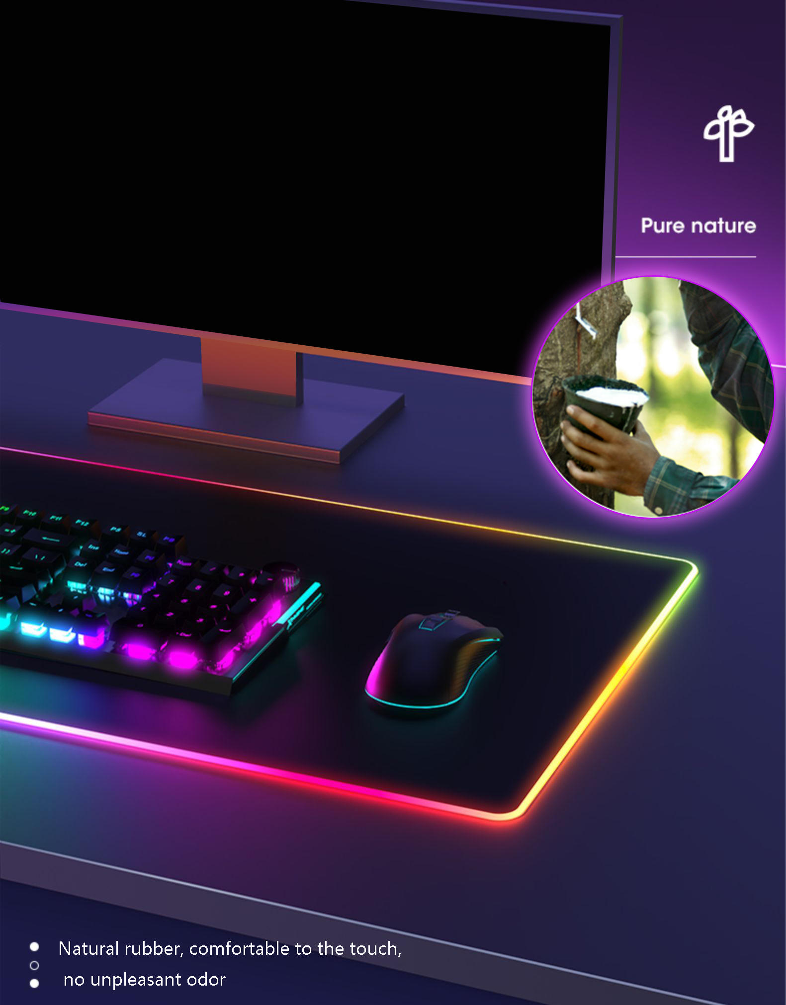 RGB Gaming Mouse Pad Large XXL Size Mouse Carpet Big Keyboard Pad Computer Mousepad Desk Play Mat with Backlit