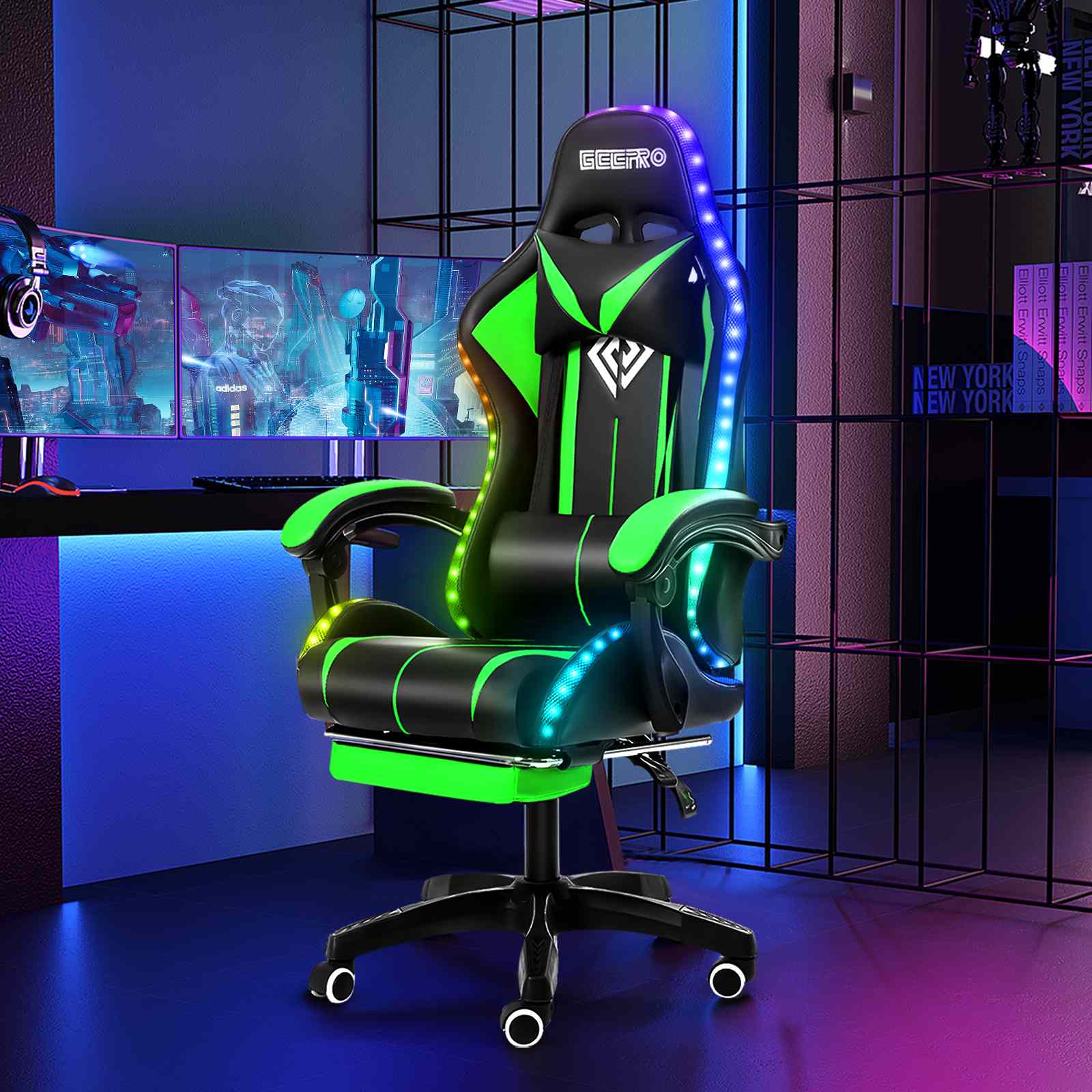 High Quality Gaming Chair RGB Light Office Chair Gamer Computer Chair Ergonomic Swivel Chair 2 Point Massage Gamer Chairs