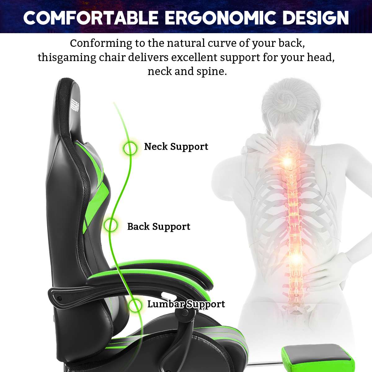 High Quality Gaming Chair RGB Light Office Chair Gamer Computer Chair Ergonomic Swivel Chair 2 Point Massage Gamer Chairs