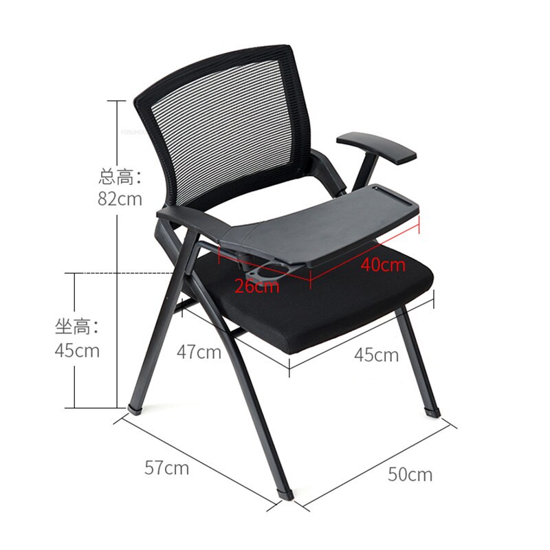 Modern Practical Conference Chairs Training Class Meeting Room Foldable Office Chair with Writing Board Desk Office Furniture