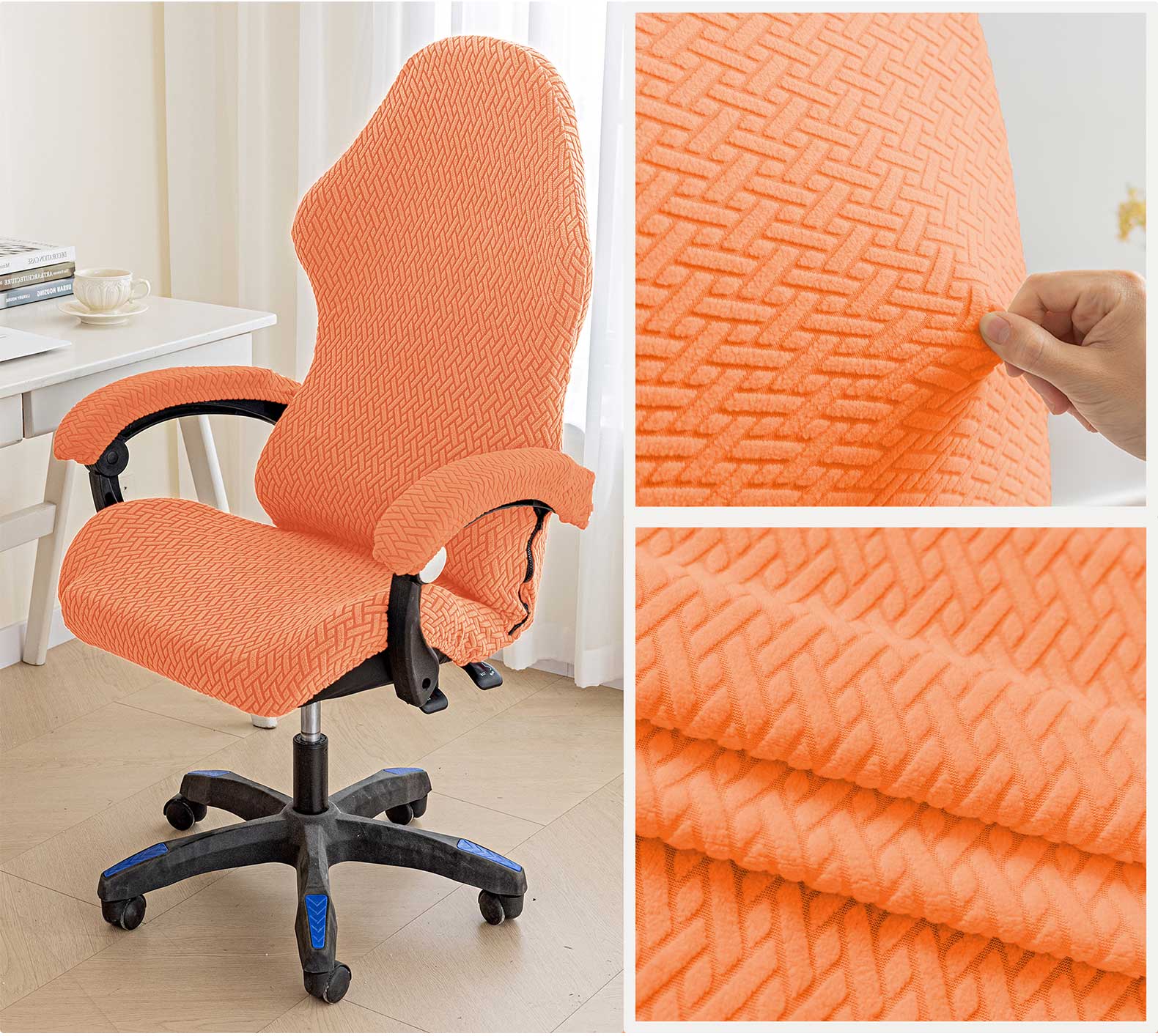 1 Set Spandex Office Chair Cover Elastic Gaming Chair Covers Jacquard Computer Chairs Slipcover Seat Case for Armchair Protector