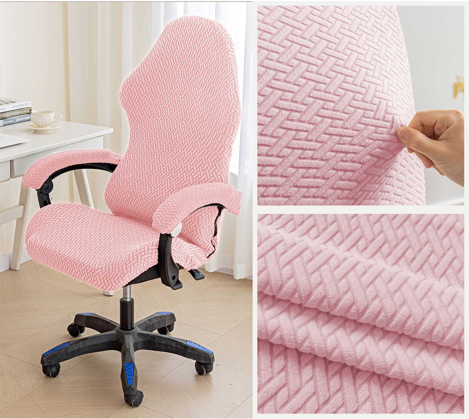 1 Set Spandex Office Chair Cover Elastic Gaming Chair Covers Jacquard Computer Chairs Slipcover Seat Case for Armchair Protector