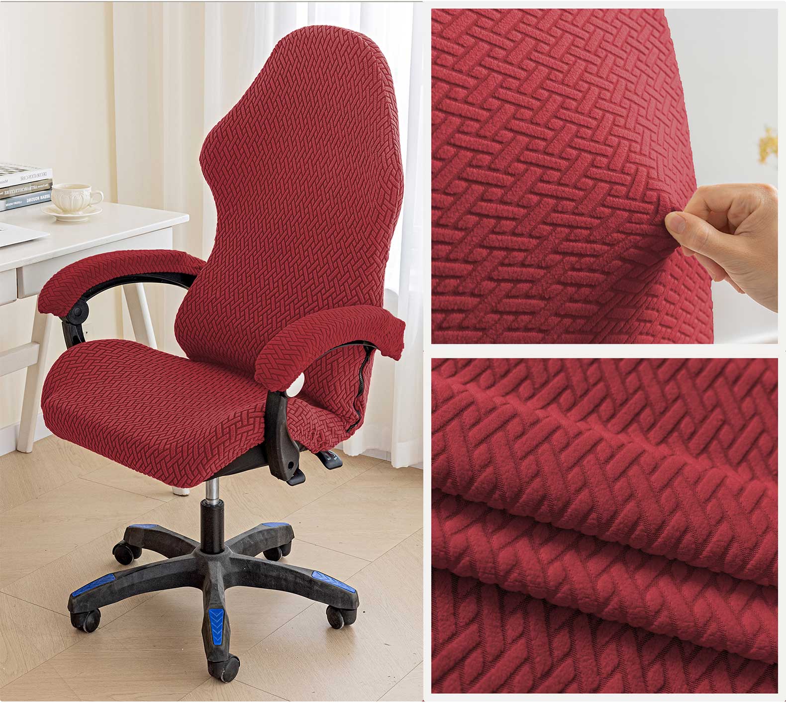 1 Set Spandex Office Chair Cover Elastic Gaming Chair Covers Jacquard Computer Chairs Slipcover Seat Case for Armchair Protector