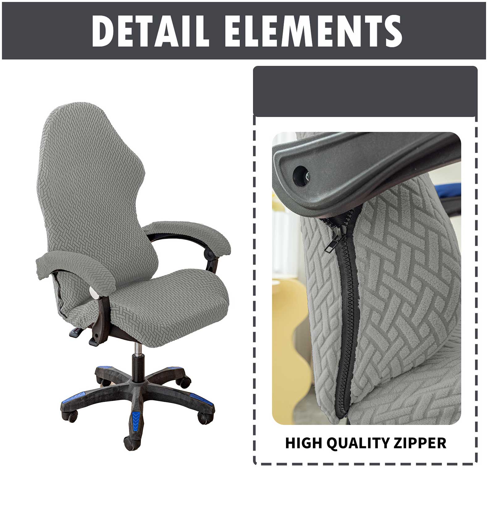 1 Set Spandex Office Chair Cover Elastic Gaming Chair Covers Jacquard Computer Chairs Slipcover Seat Case for Armchair Protector