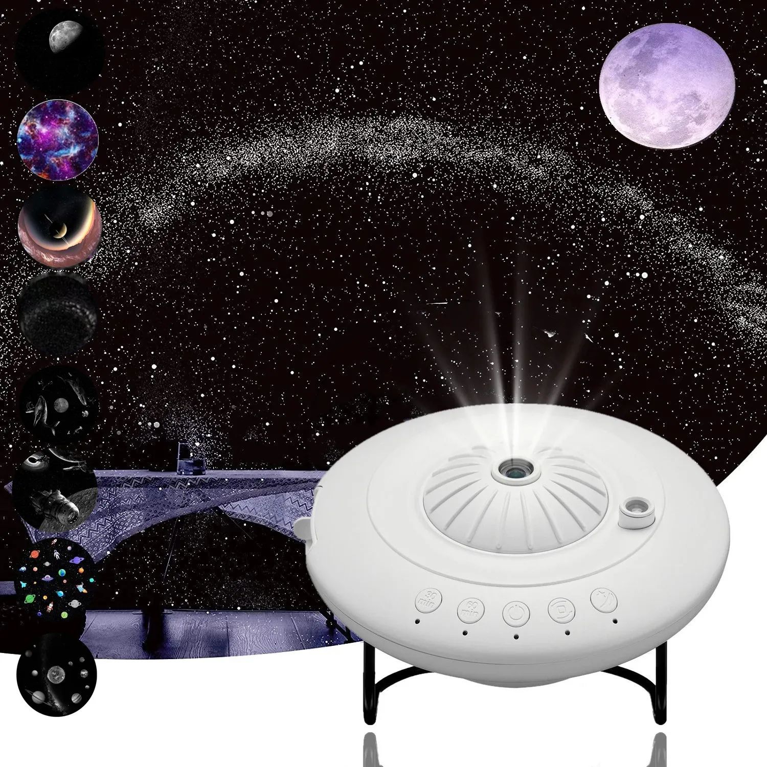 8 in 1 LED UFO Star Projector Night Light Projection Galaxy Starry Sky Rechargeable Projector Lamp Kids Room Ceiling Decoration