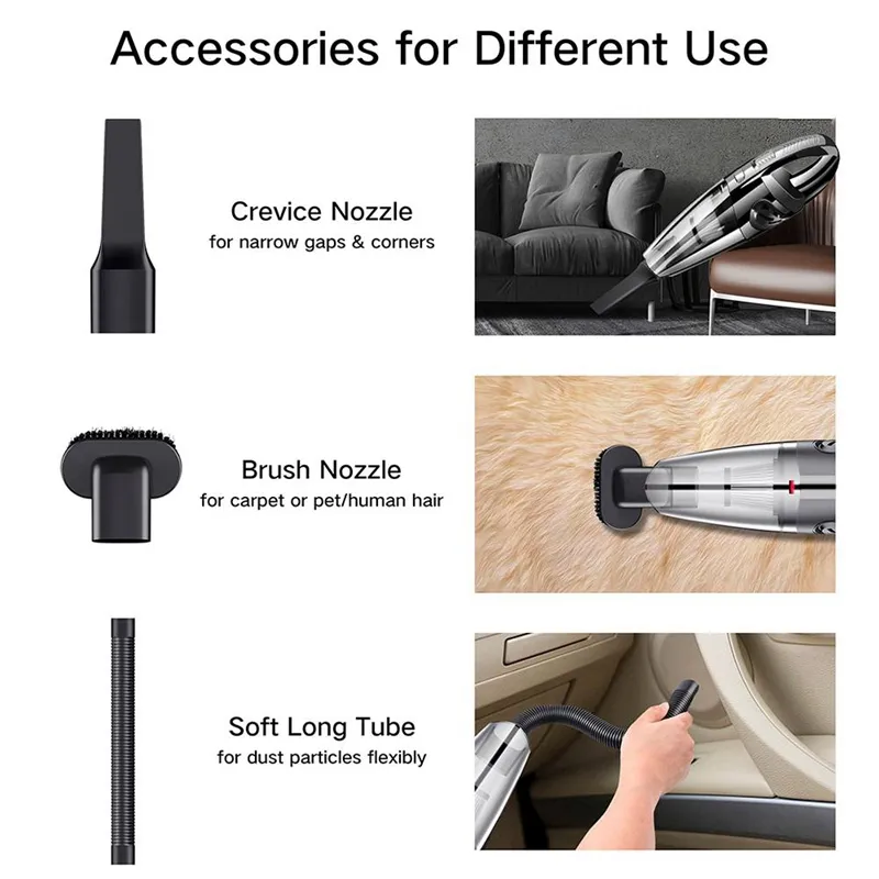 EAFC Car Wireless Vacuum Cleaner 6000Pa Powerful Cyclone Suction Home Portable 6053 Handheld Vacuum Cleaner Mini Vacuum Cleaner