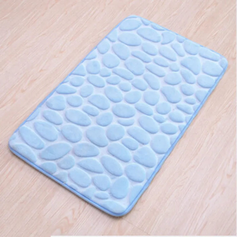 Home Bath Mat Cobblestone Embossed Bathroom Carpet Water Absorption Non-slip Memory Foam Absorbent Washable Rug Toilet Floor Mat