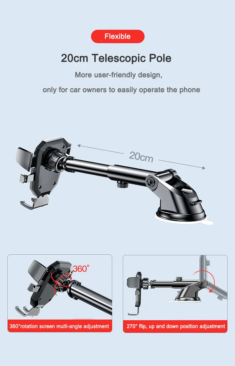 Sucker Car Phone Holder Mount Stand GPS Telefon Mobile Cell Support For iPhone 13 12 11 Pro Xiaomi Huawei Samsung