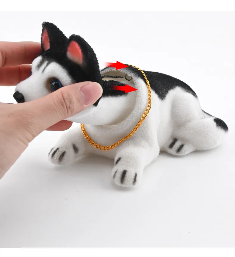 Car Doll Husky Beagle St Bernard Shepherd Shake Head Dog Decoration Car Interior Decoration Cute Creative Gift Tabletop Ornament