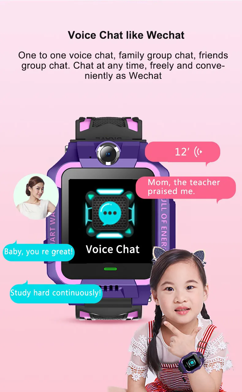 Kids Smart Watch Sim Card SOS Call Phone Smartwatch For Children Photo Waterproof Camera Location Tracker Gift For Boys and Girl