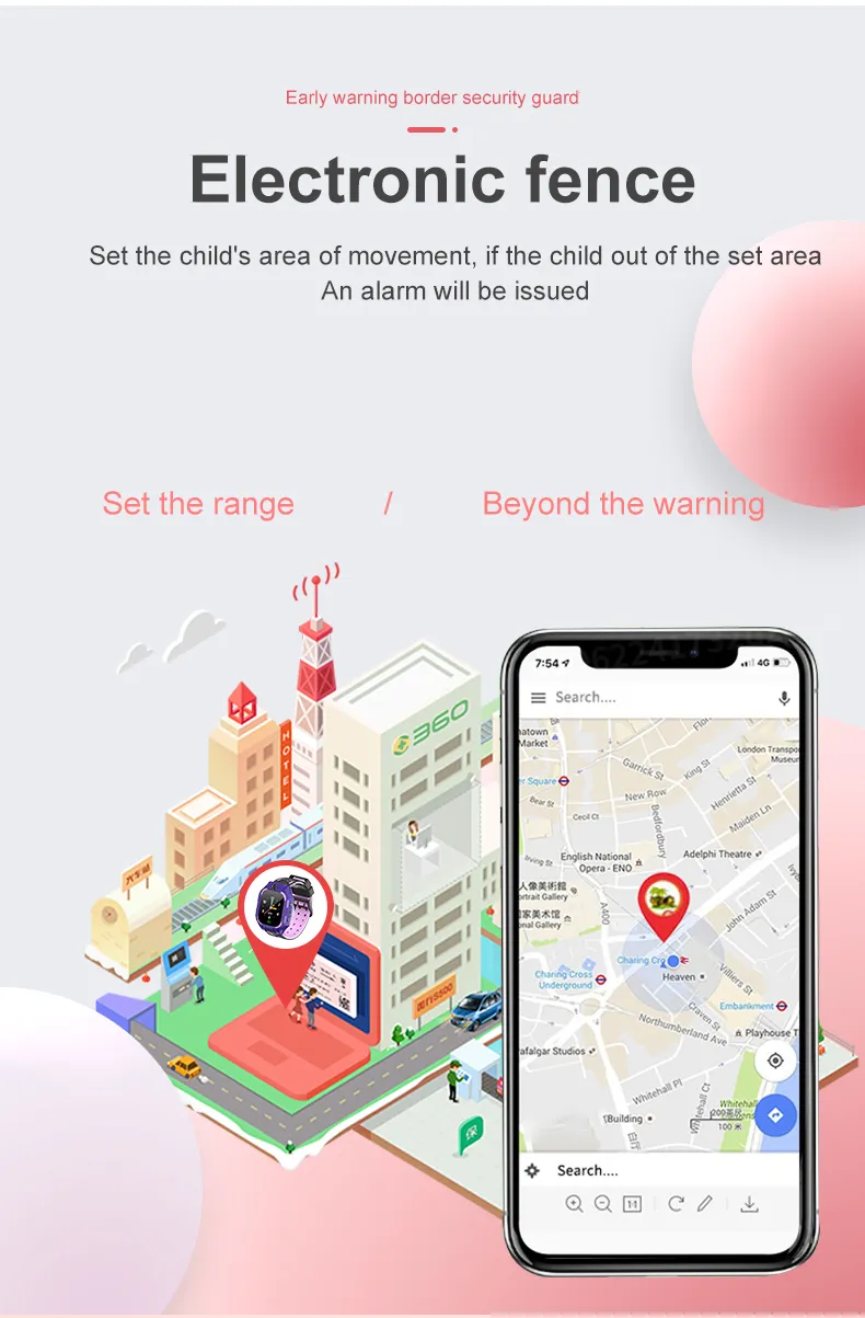 Kids Smart Watch Sim Card SOS Call Phone Smartwatch For Children Photo Waterproof Camera Location Tracker Gift For Boys and Girl