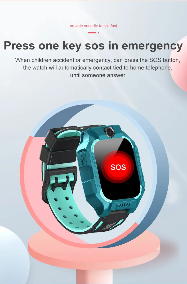 Kids Smart Watch Sim Card SOS Call Phone Smartwatch For Children Photo Waterproof Camera Location Tracker Gift For Boys and Girl