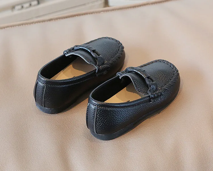 1-6Y Children Shoes Toddler Dress Leather Oxfords Boys Loafers Casual Sneakers Girls Moccasins Kids Slip-on Shoes Black, White