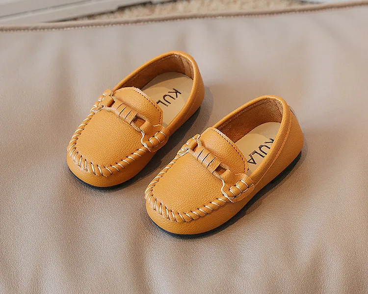 1-6Y Children Shoes Toddler Dress Leather Oxfords Boys Loafers Casual Sneakers Girls Moccasins Kids Slip-on Shoes Black, White