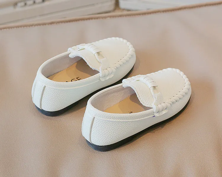 1-6Y Children Shoes Toddler Dress Leather Oxfords Boys Loafers Casual Sneakers Girls Moccasins Kids Slip-on Shoes Black, White