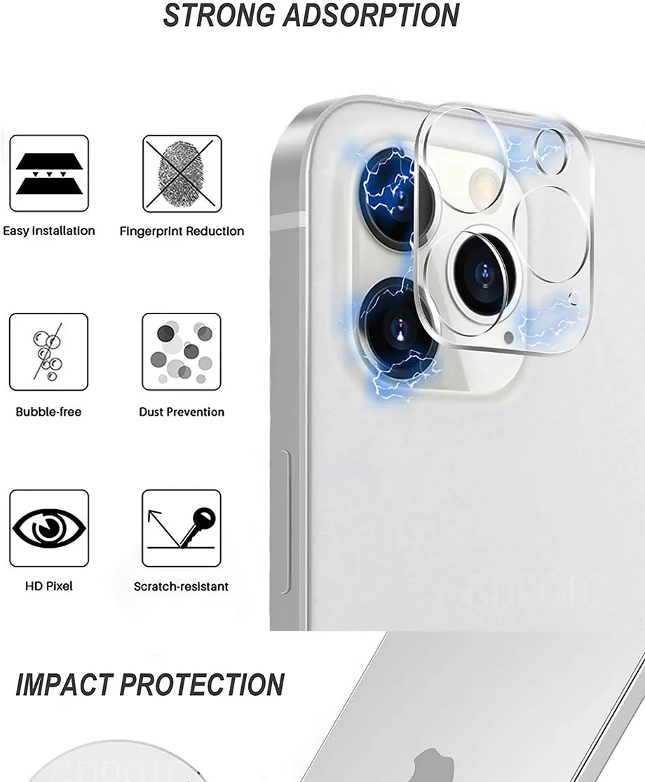 4Pcs Camera Lens Glass Protector For iPhone 11 12 13 14 15 Pro Max Xs Mini Tempered Glass iPhone 14 15 Plus XR Camera Protector