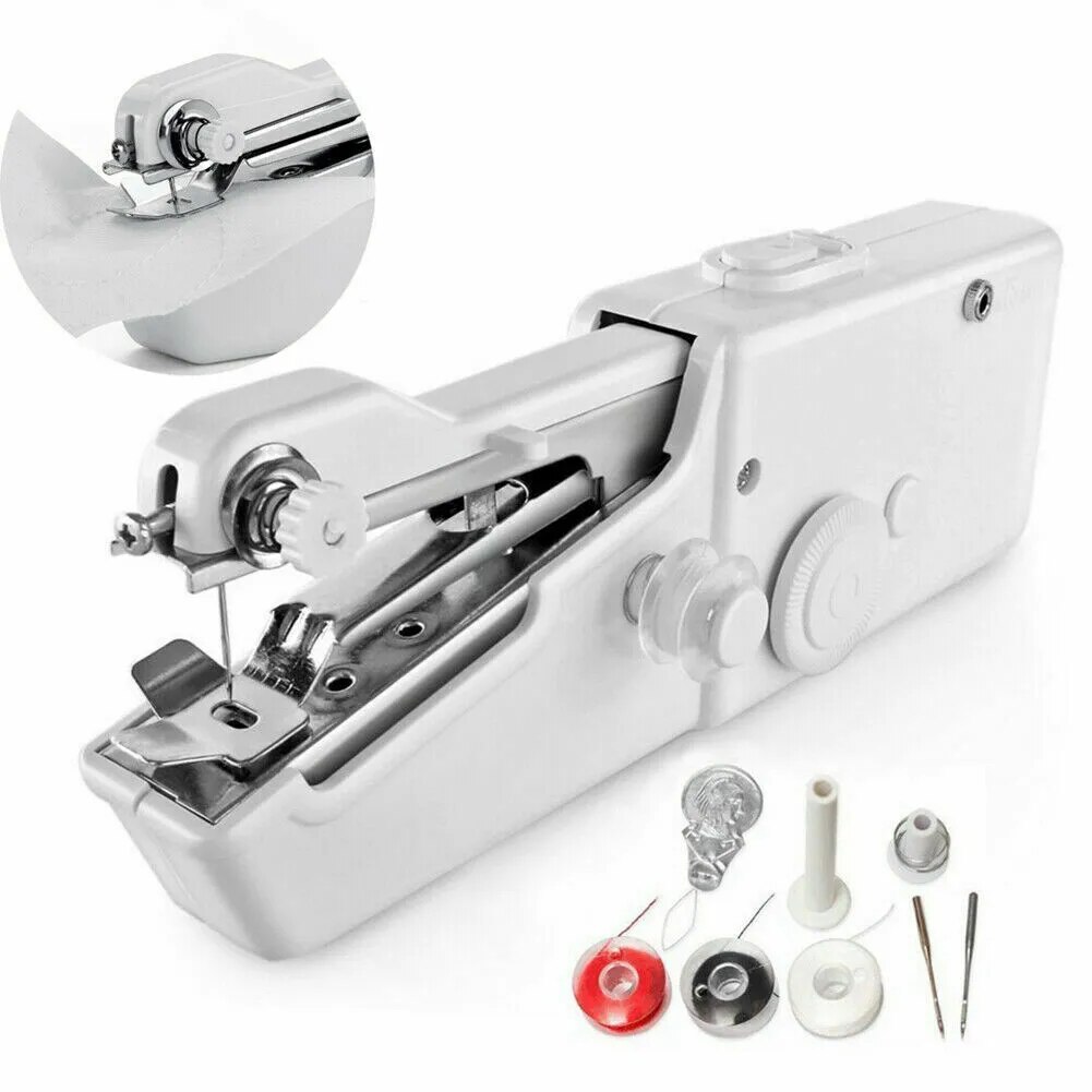 Portable Handheld Sewing Machine Mini Stitch Sew Needlework Cordless Clothes Fabrics Electric Sewing Machine