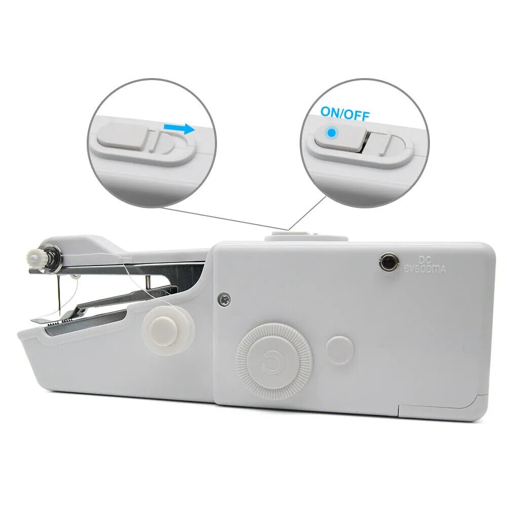 Portable Handheld Sewing Machine Mini Stitch Sew Needlework Cordless Clothes Fabrics Electric Sewing Machine