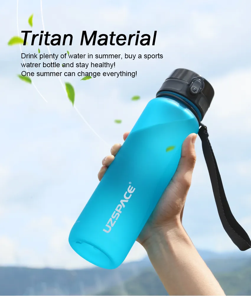 New 500/800/1000ml Sports Water Bottle BPA Free Portable Leak-proof Shaker bottle Plastic Drinkware Tour Gym Free Shipping items