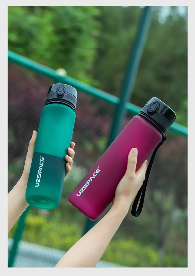 New 500/800/1000ml Sports Water Bottle BPA Free Portable Leak-proof Shaker bottle Plastic Drinkware Tour Gym Free Shipping items