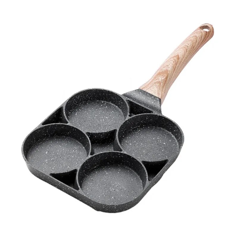 4-hole Omelet Pan Frying Pot Thickened Non-stick Egg Pancake Steak Cooking Pan Hamburg bread Breakfast Maker Induction cooker