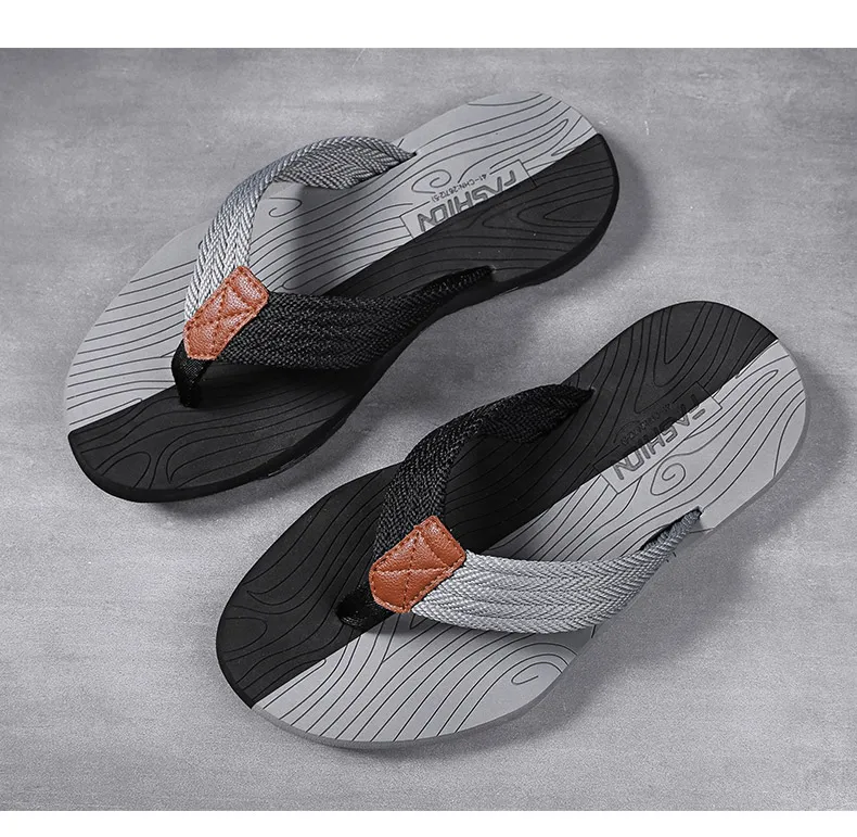 Jumpmore Flip Flops Summer Men's Slippers Home Flat Shoes High Quality Sandals Father's Days Gift Size 39-45