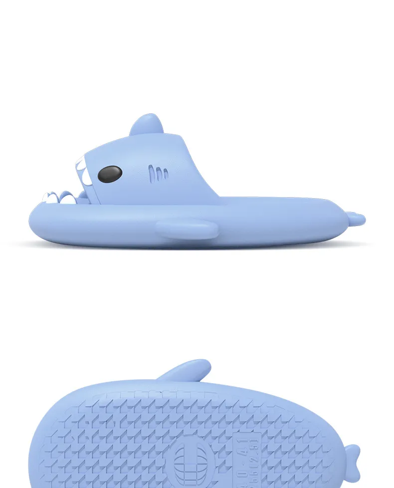 Litfun Lovely Shark Slippers For Women Men Outdoor Fashion Shark Beach Slides Bathroom Non-slip Thick Sandals Home Couple Shoes