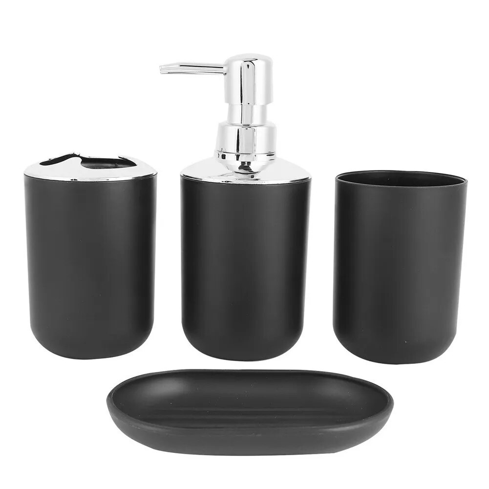 6pcs Bathroom Accessories Set Trash Can Lotion Dispenser Toothbrush Holder Cup Toliets Brush with Holder Luxury Gift