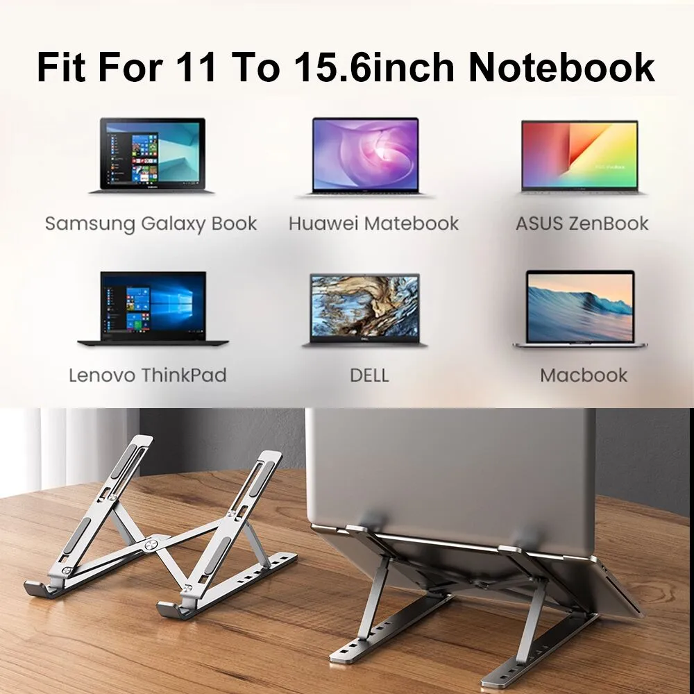 Portable Laptop Stand Aluminum Notebook Support Computer Bracket Macbook Air Pro Holder Accessories Foldable Lap Top Base For Pc