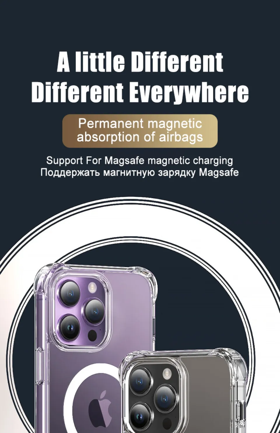 Original Transparent Magnetic For Magsafe Wireless Charge Case For iPhone 15 14 13 12 11 Pro Max 15 Plus Shockproof Cover