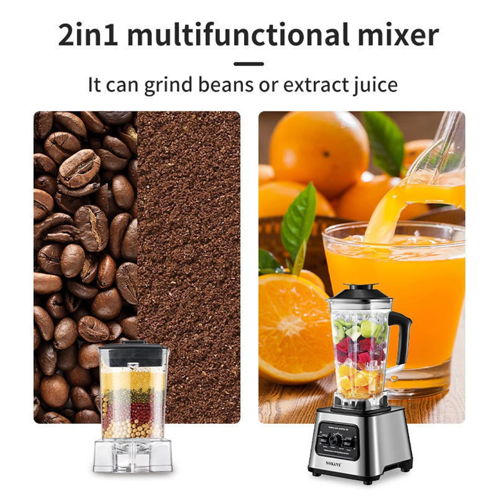 6000W Electric Mixer Machine 2.5L Portable Blender For Kitchen Ice Smoothies Juicer Food Processors Juicing Cup Grinder 믹서기 착즙기