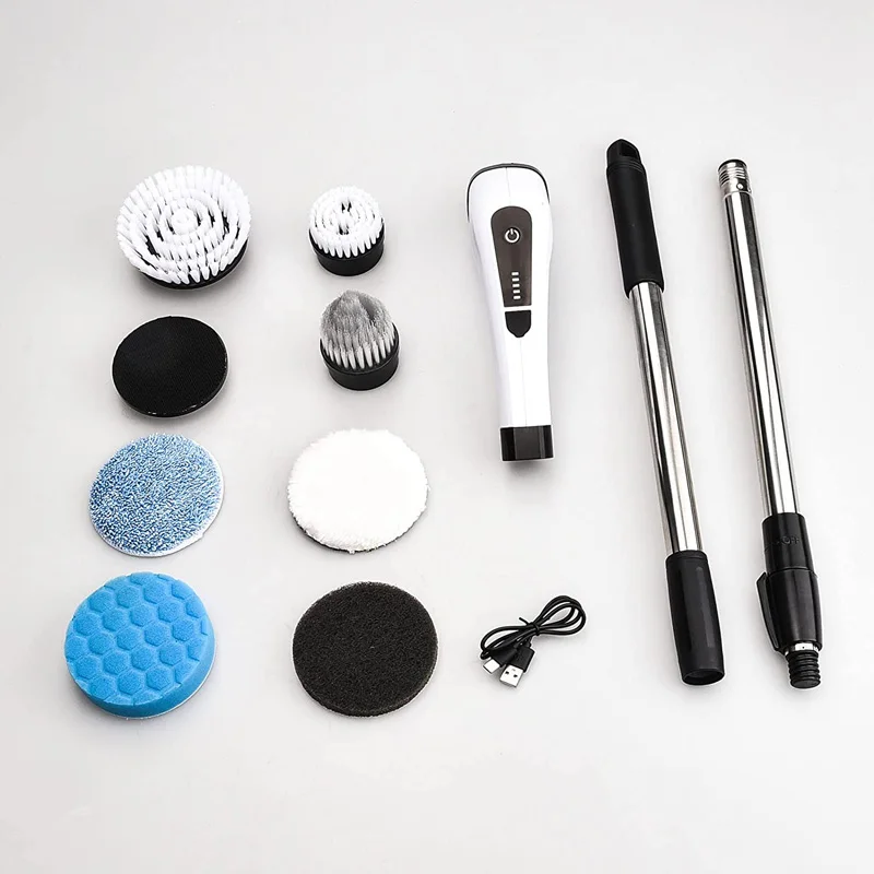 7 In 1 Electric Spin Scrubber Cordless Cleaning Brush Extension Handle Wall Window Cleaner Tub Tile Scrubber Cleaning Tool