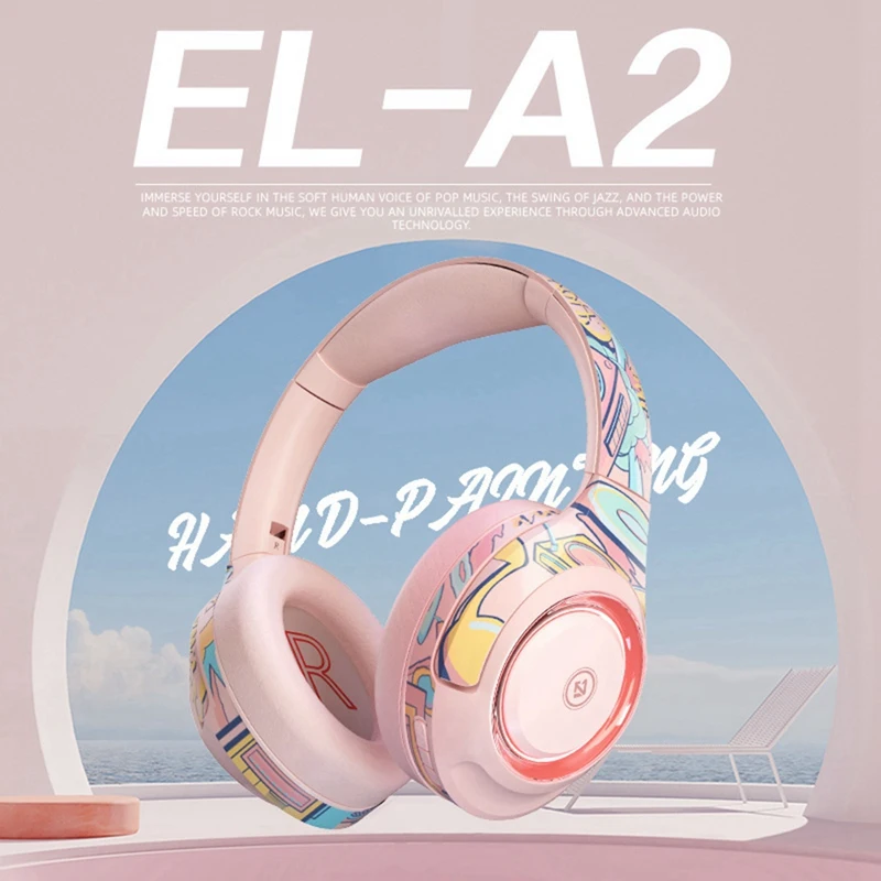 EL-A2 Wireless Headphones Foldable Bluetooth Gaming Headphone With Detachable Microphone Soundproof